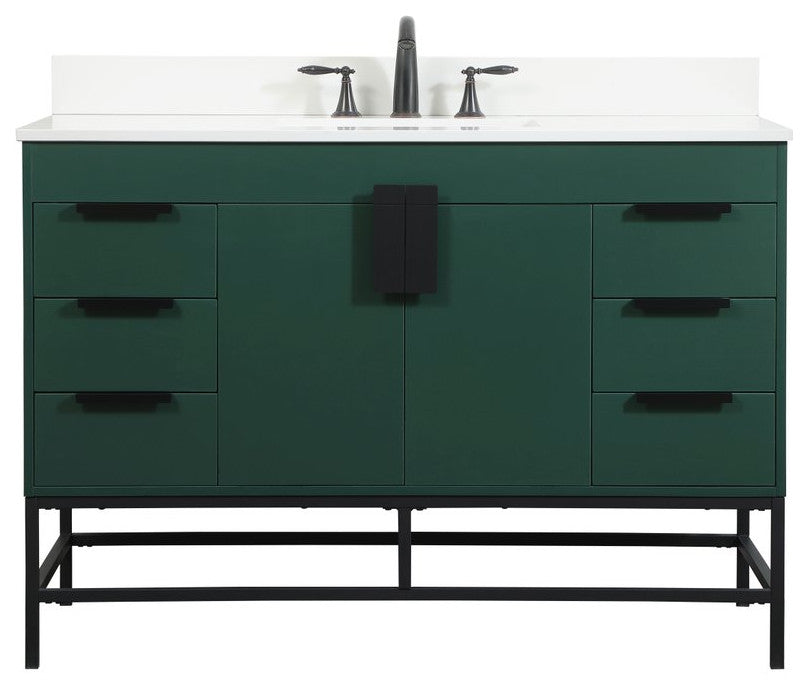 Home Living 22" Modern Green-Light Bathroom Vanity