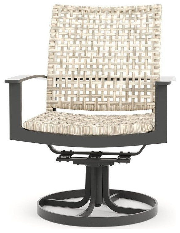 Jasper Swivel Rocker Dining Chair, Textured Pewter