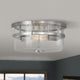 Kenmore 2-Light Brushed Nickel Finish Flush Mount 13" x13"x6.38"