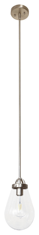 Maxim Lighting Nyla 1-Light Pendant, Satin Nickel/Clear, 10094CLSN