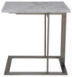 Dell Marble Top Side Table by Nuevo Living, Brushed Stainless Steel