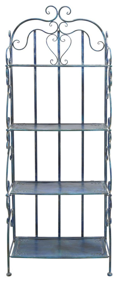 Safavieh Tyrique 4 Tier Shelf Unit, Mossy Blue