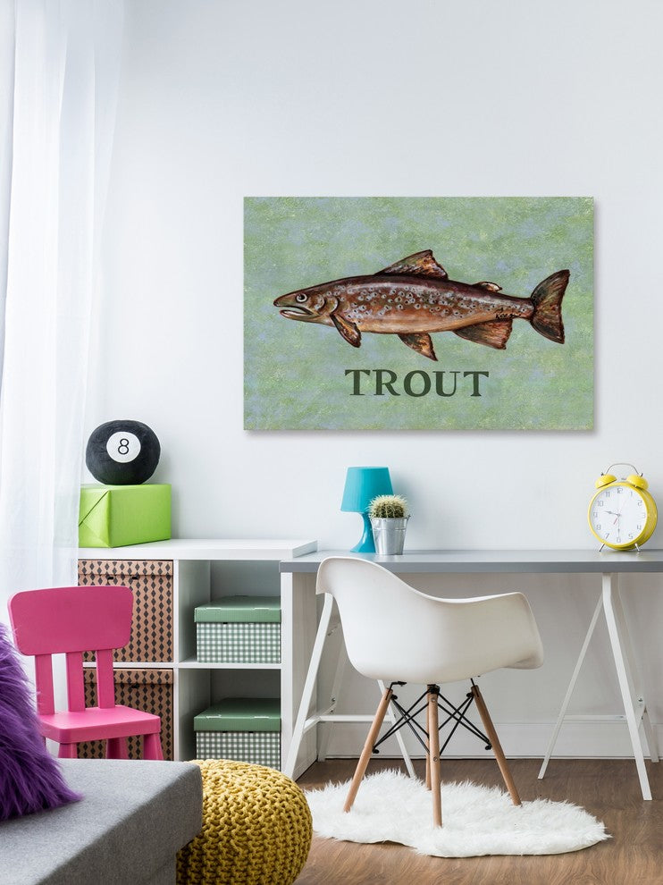 Marmont Hill, "Trout" by Reesa Qualia Painting Print on Wrapped Canvas, 30x20