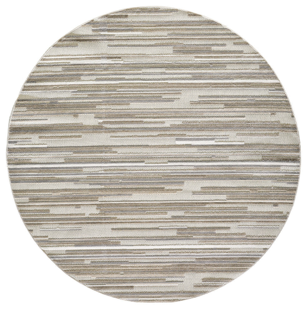 Calla Denni Indoor/Outdoor Rug, Grey, 7'10' Round