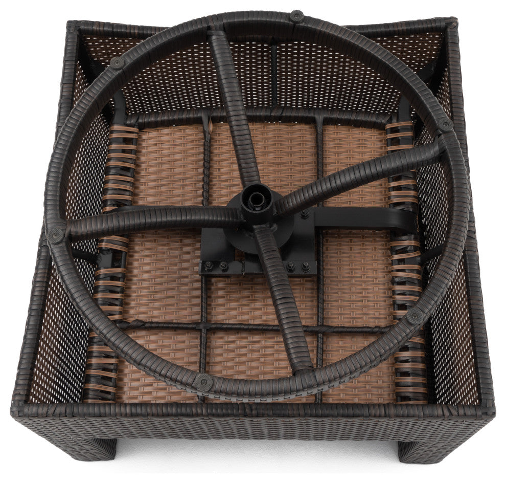 Deco 5 Piece Outdoor Patio Motion Fire Chat Set, Spa Blue