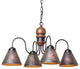 Irvins Country Tinware Cambridge Chandelier in Rustic Brown - 4 Light