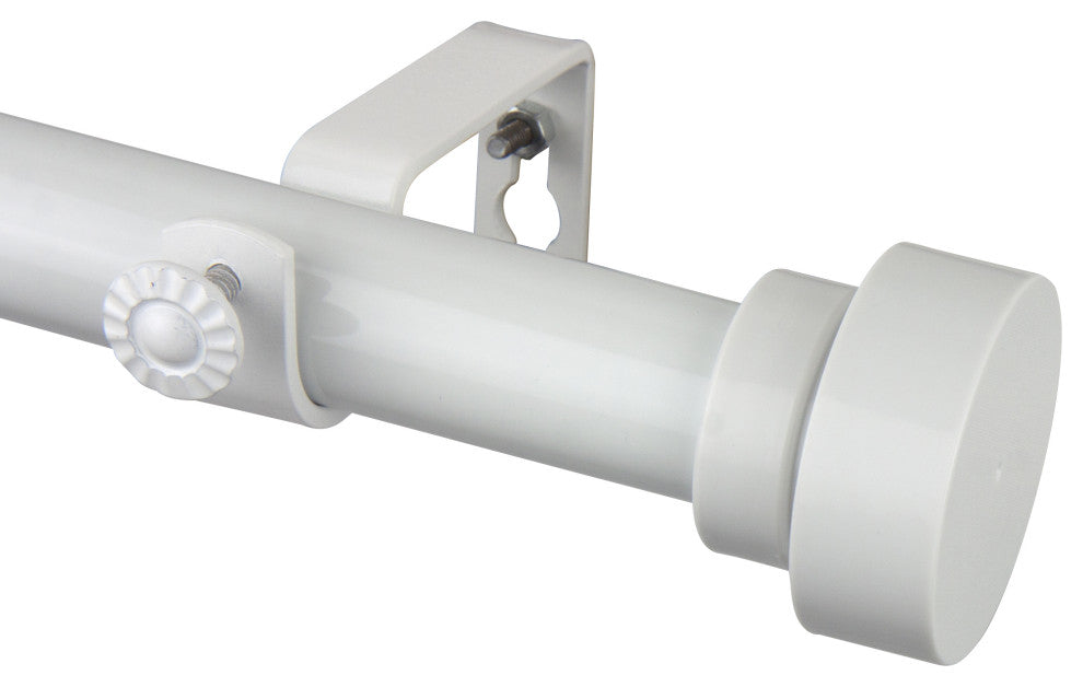 Bonnet 1" Curtain Rod, White, 18-28"
