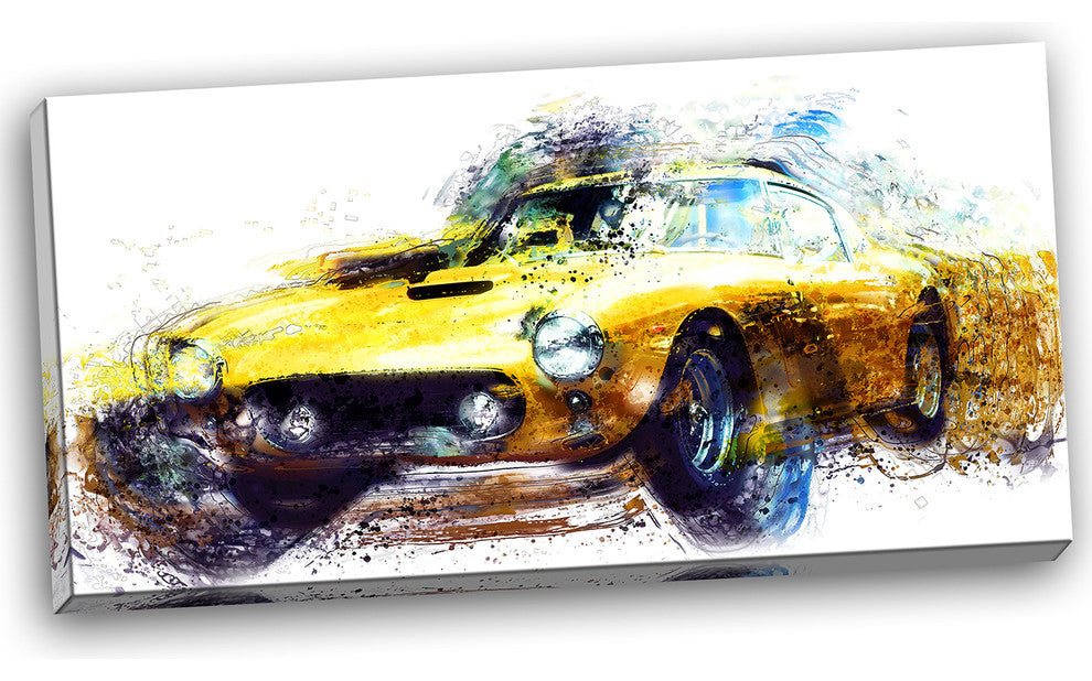 "Yellow Classic Car" Canvas Painting