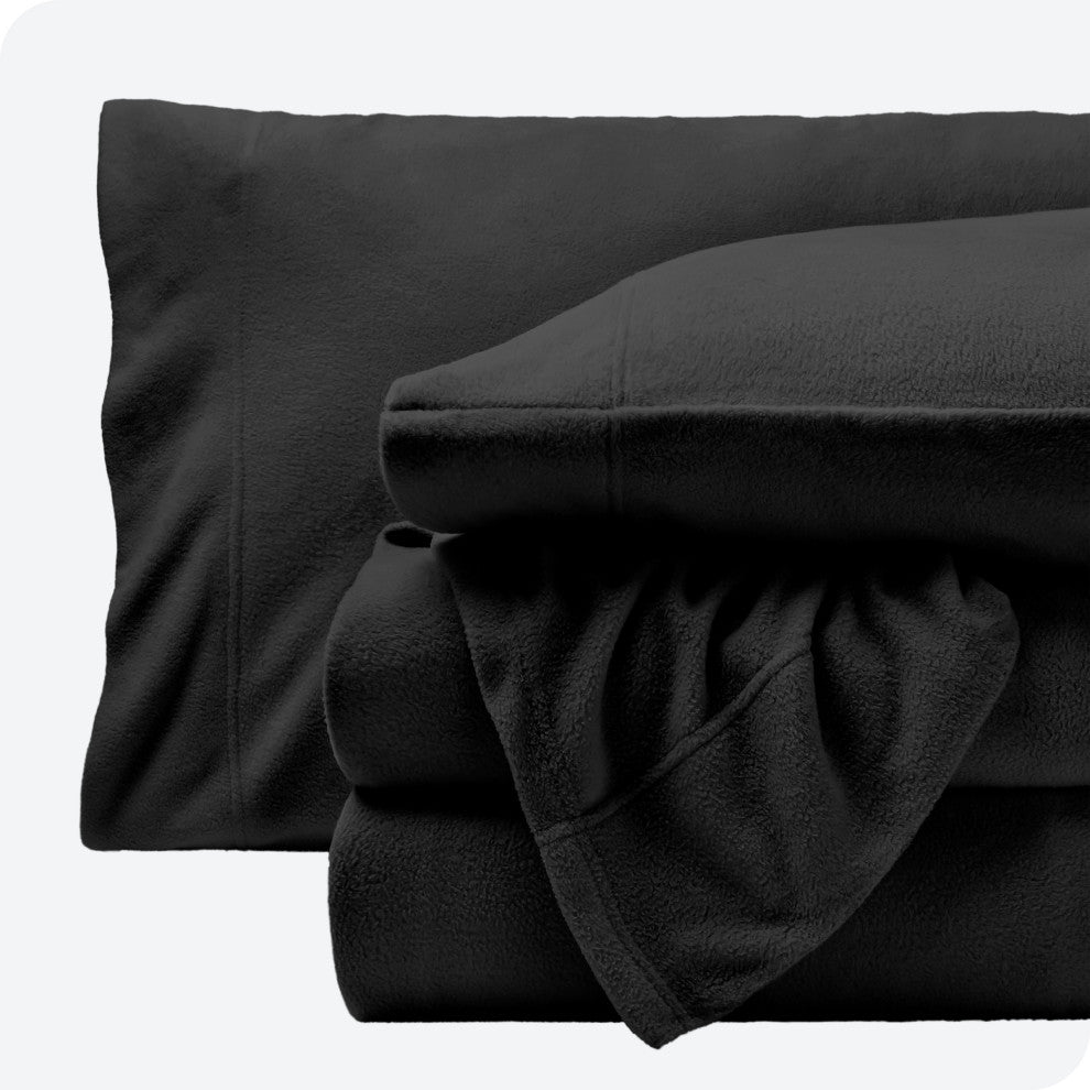 Polar Fleece Sheet Set, Black, King