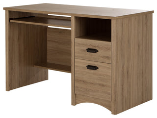 South Shore Gascony Computer Desk With Keyboard Tray, Rustic Oak