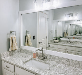 Pendleton Framed Wall Mirror, Rustic White, 20" X 24"