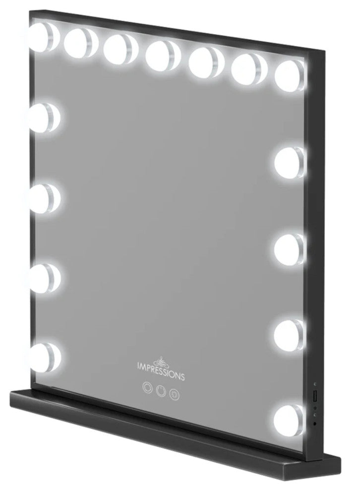 Hollywood Aurora  Tri tone Vanity Mirror with Bluetooth, Black