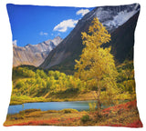 Beautiful Kamchatka Mountains Landscape Printed Throw Pillow, 18"x18"