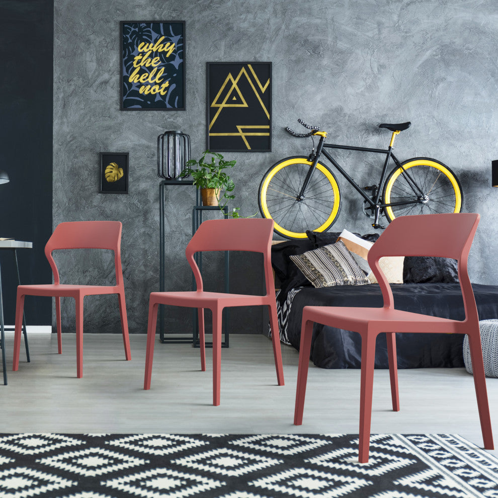 Snow Dining Chair, Set of 2, Marsala