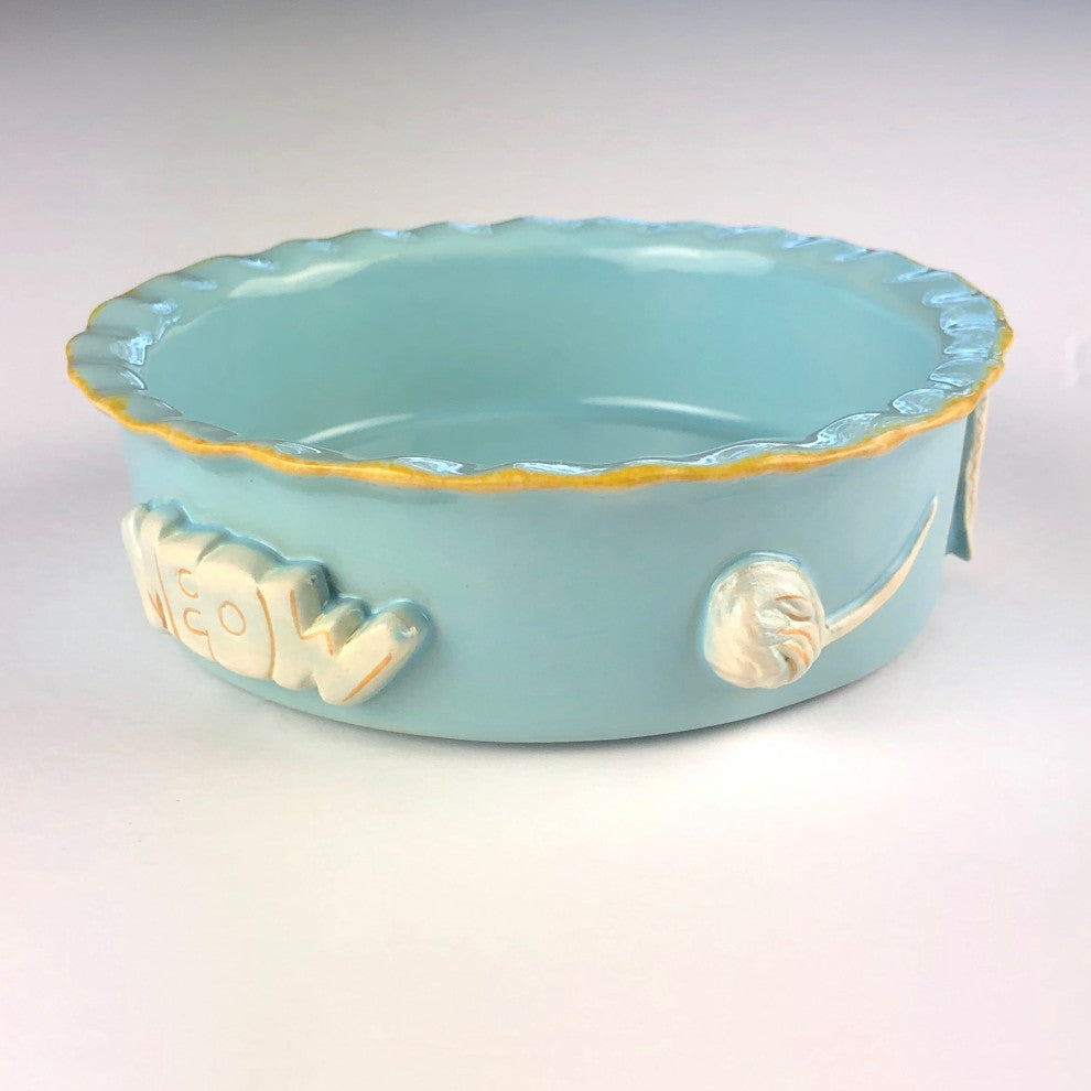 Cat Food And Water Bowl, Sky Blue