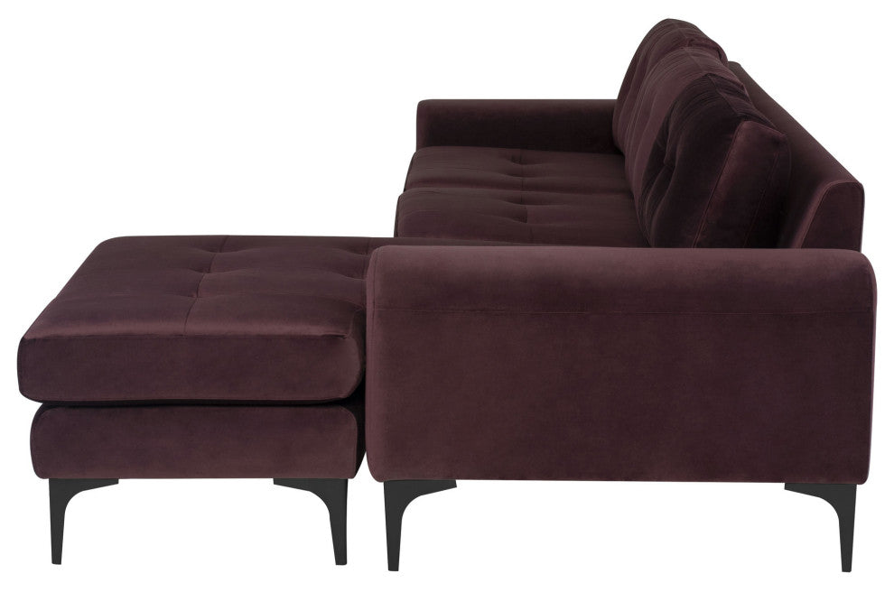Colyn Mulberry Fabric Sectional Sofa, HGSC636
