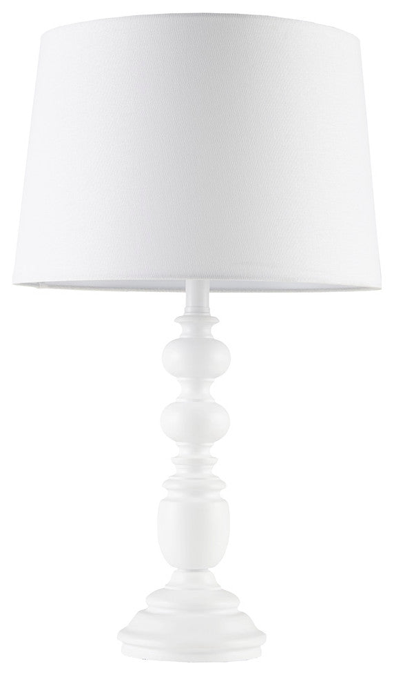 Martha Stewart Astoria Resin Farmhouse Matte White Table Lamp