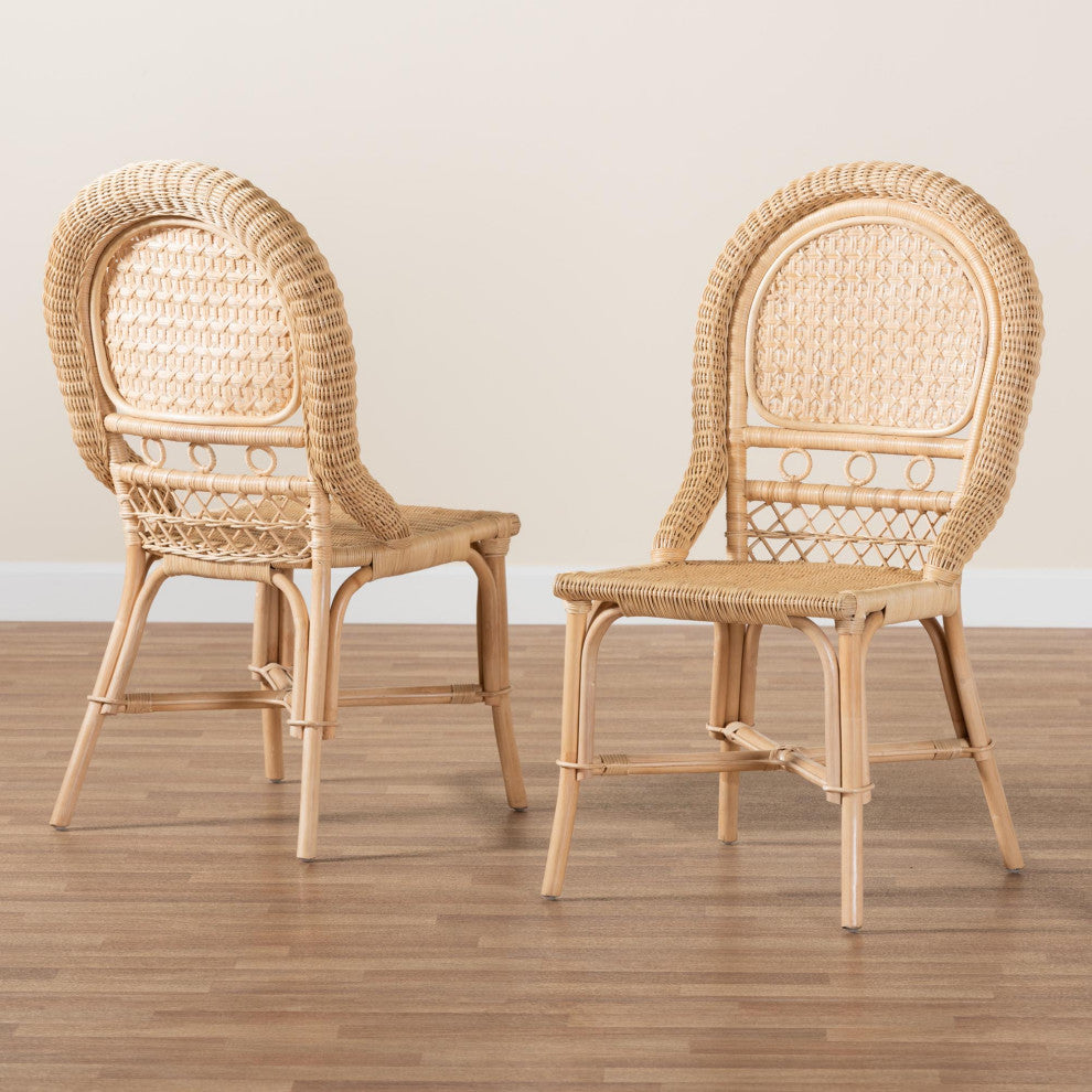 Luvena Rattan Dining Chairs, Set of 2