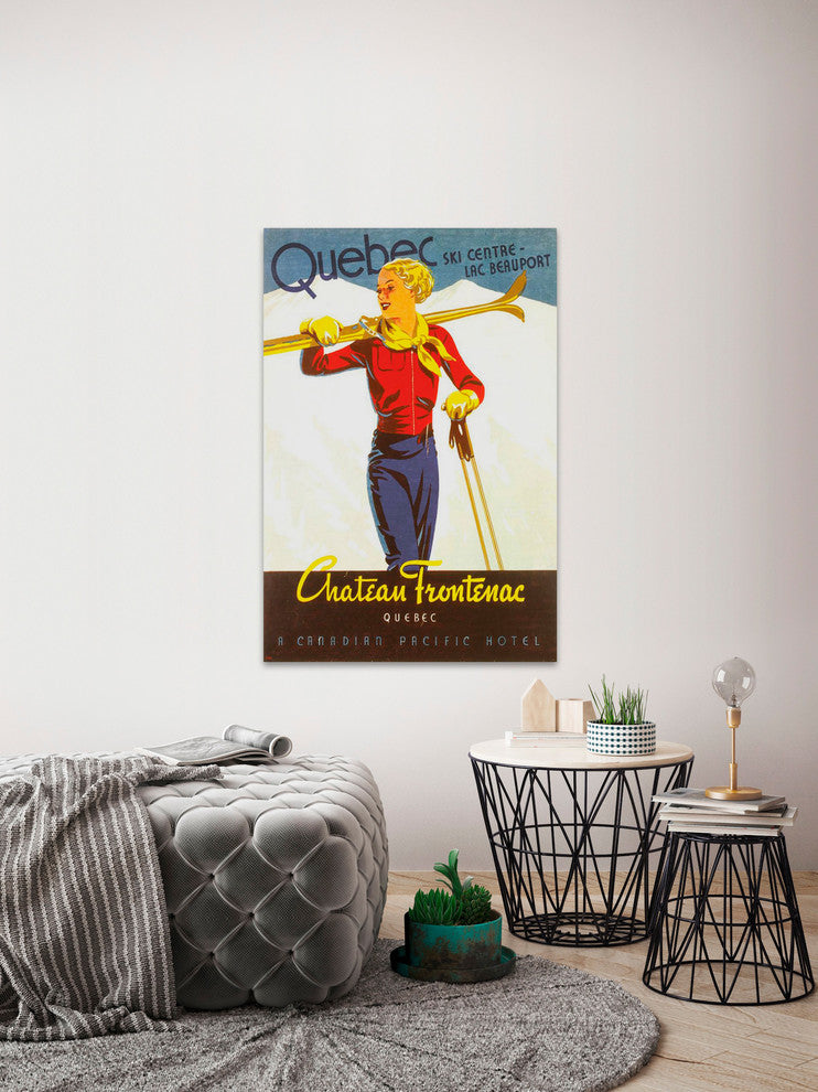 "Quebec Ski Centre" Painting Print on Wrapped Canvas, 16"x24"