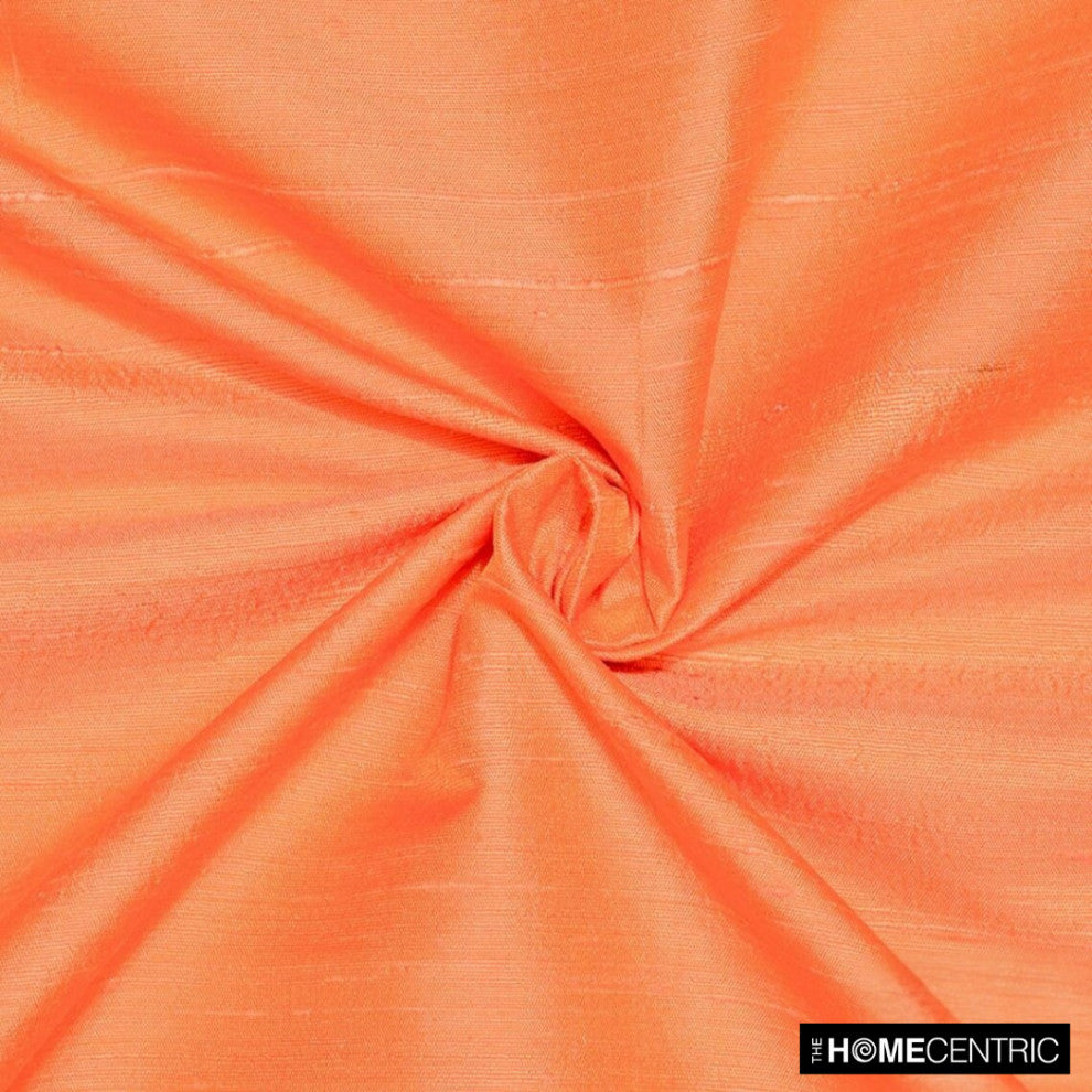 Peach Orange Silk Dupioni Fabric By The Yard, 5 Yards For Curtain, Dress