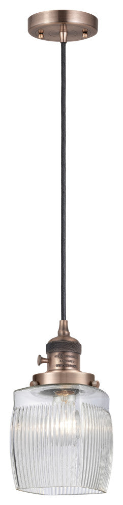 Innovations 201CSW-AC-G302-LED 1 Light Pendant, Switch, Antique Copper