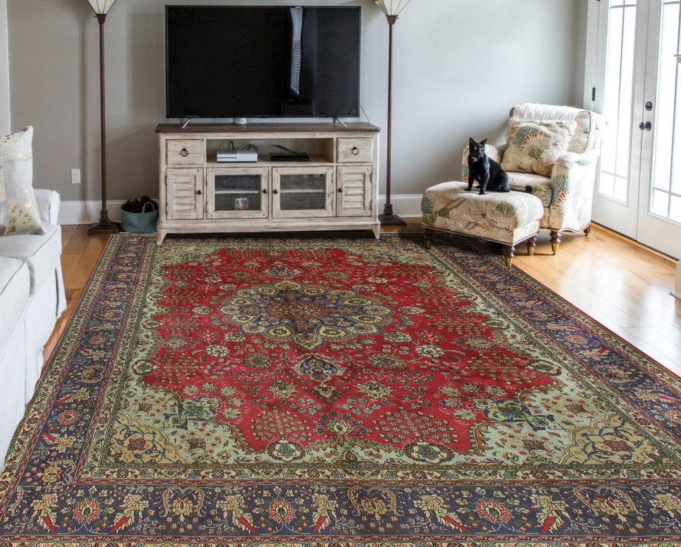 Fine Vintage Distressed Aegelwea Red Rug