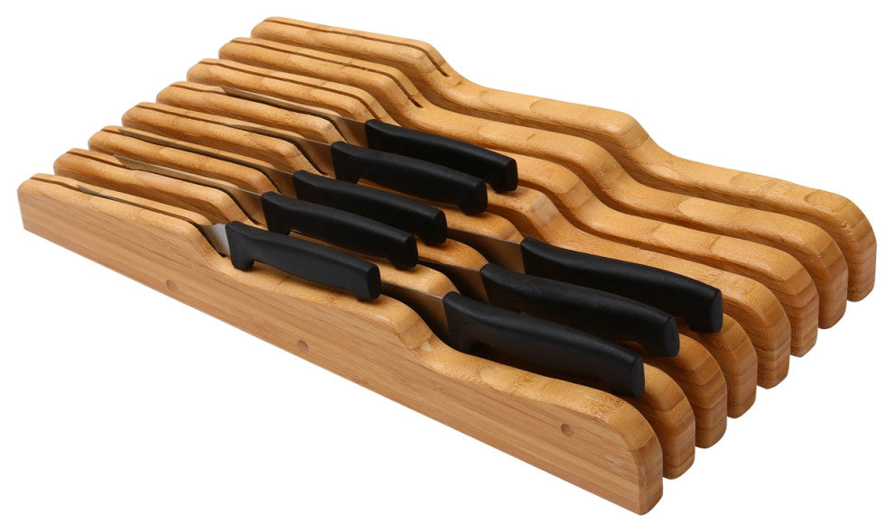 YBM Home In-Drawer Bamboo Kitchen Knife Block Holds 15 Knives