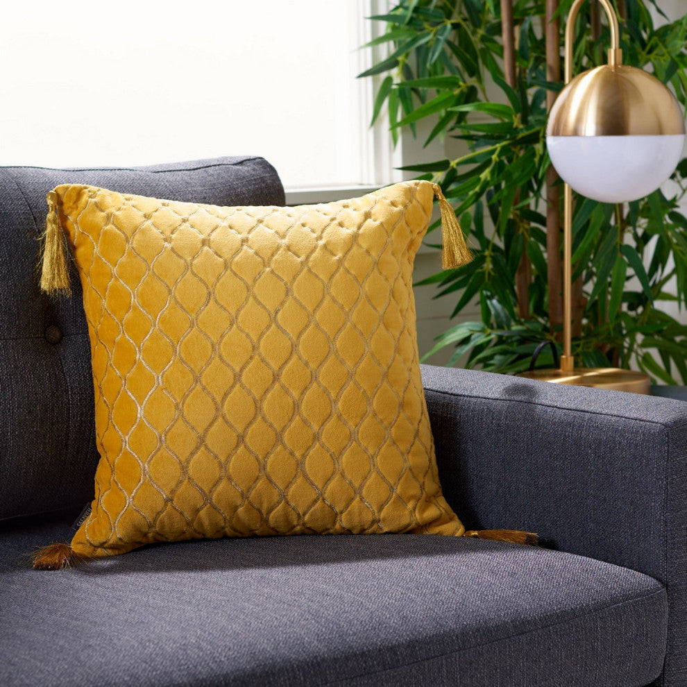 Safavieh Cilan Pillow Yellow 18" X 18"