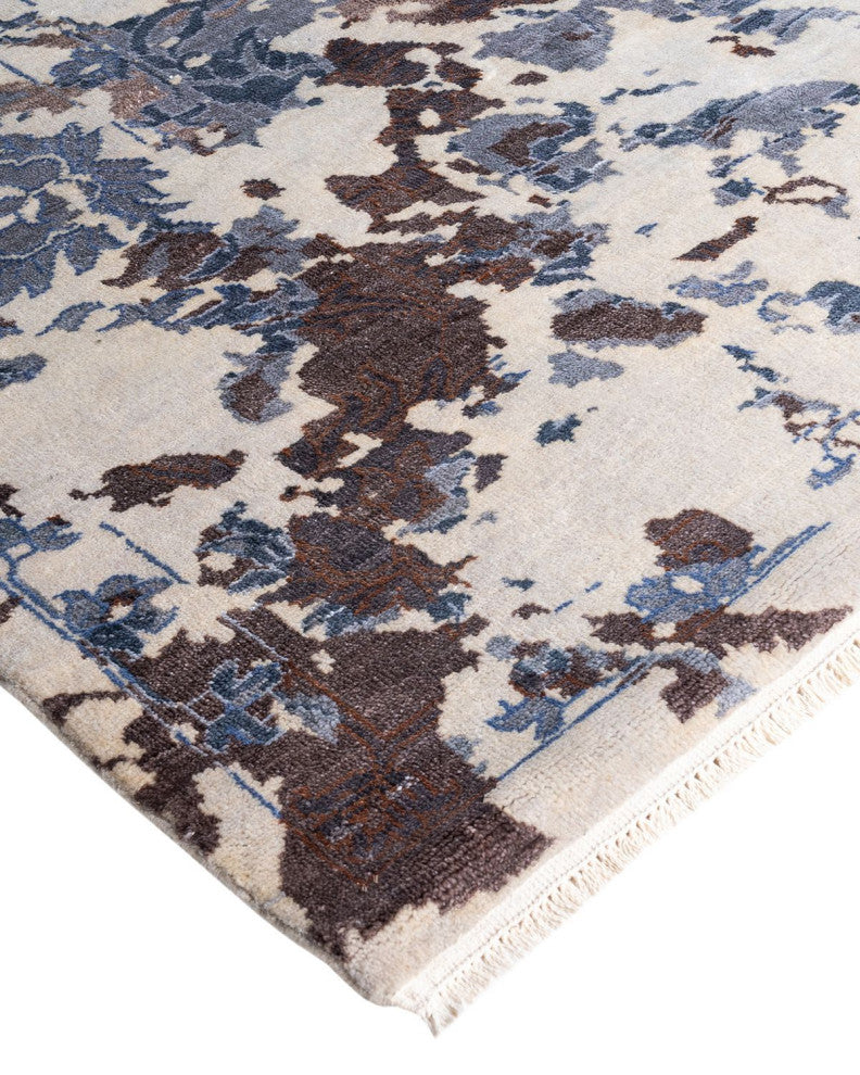 Ikat One-of-a-Kind Hand-Knotted Area Rug - Gray, 8' 3" x 10' 3"