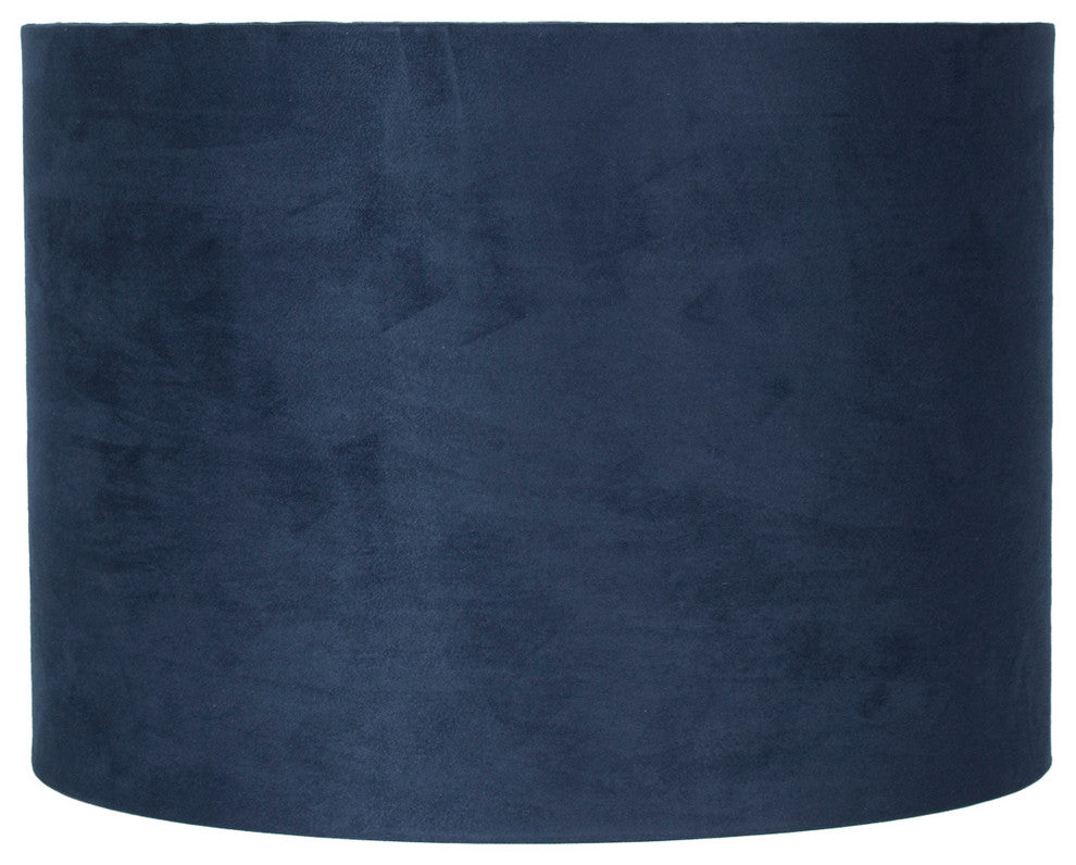 Classic Drum Suede Lamp Shade, 14"x14"x10", Navy Blue