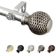 Wicker 1" Curtain Rod, Satin Nickel, 28-48"