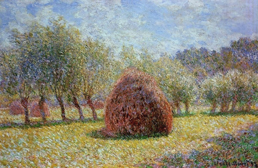 Claude Oscar Monet Haystacks at Giverny Premium Canvas Print