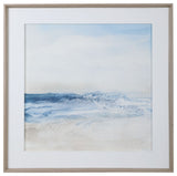 Uttermost Surf And Sand Wood Glass and Paper Framed Print in Blue/Brown/White