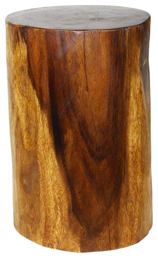 Haussmann Wood Stump Stool or Stand 11-14 in DIA x 18 in H Walnut Oil
