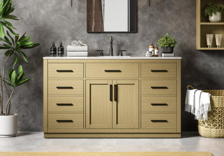 Home Living 60" Single Bathroom Vanity, Honey Brown