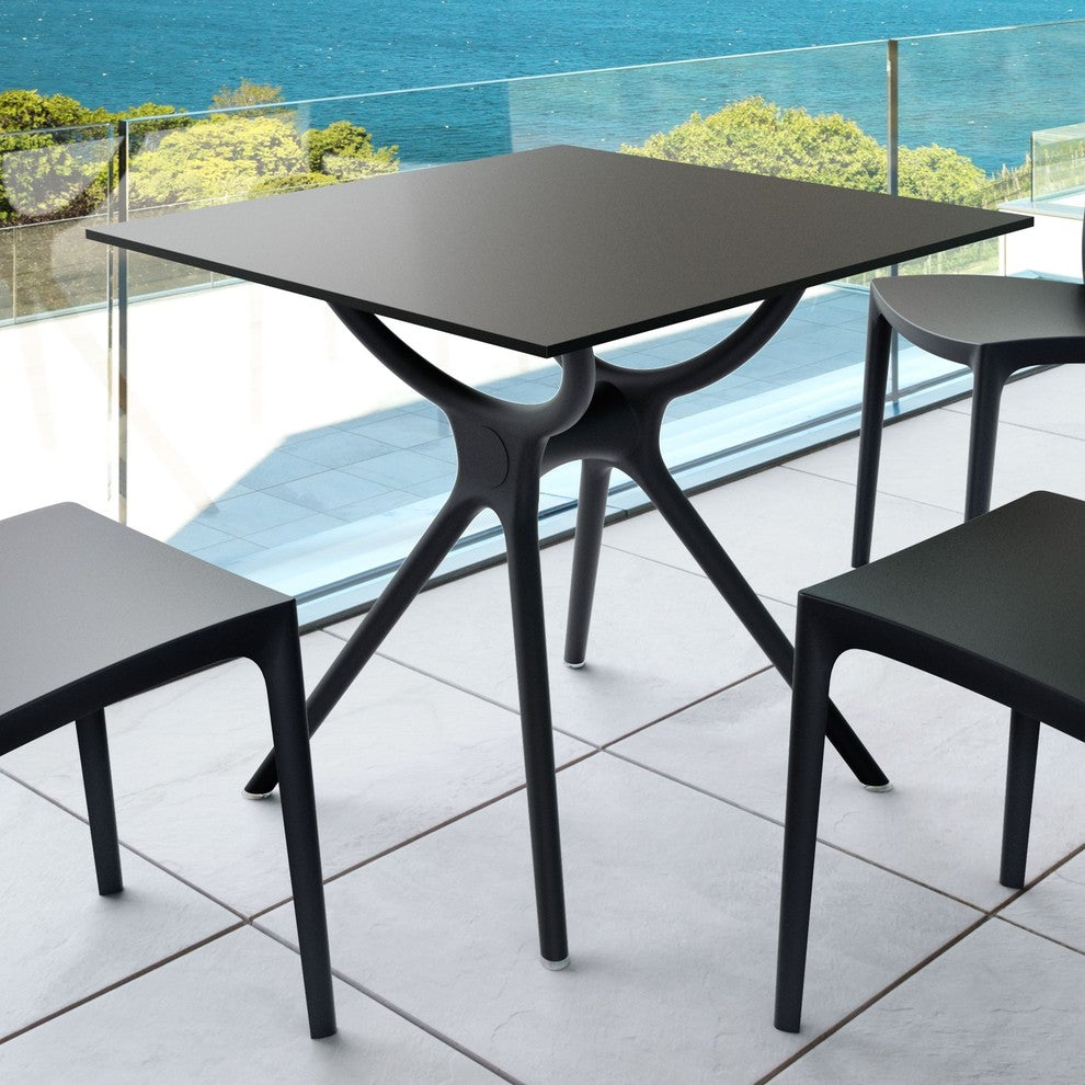 Compamia Air Square Dining Table, Black