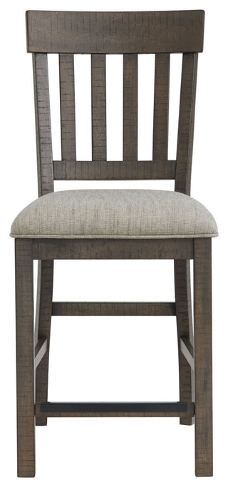 Sullivan Slat Back Counter Stool, Brushed Charcoal, Set of 2
