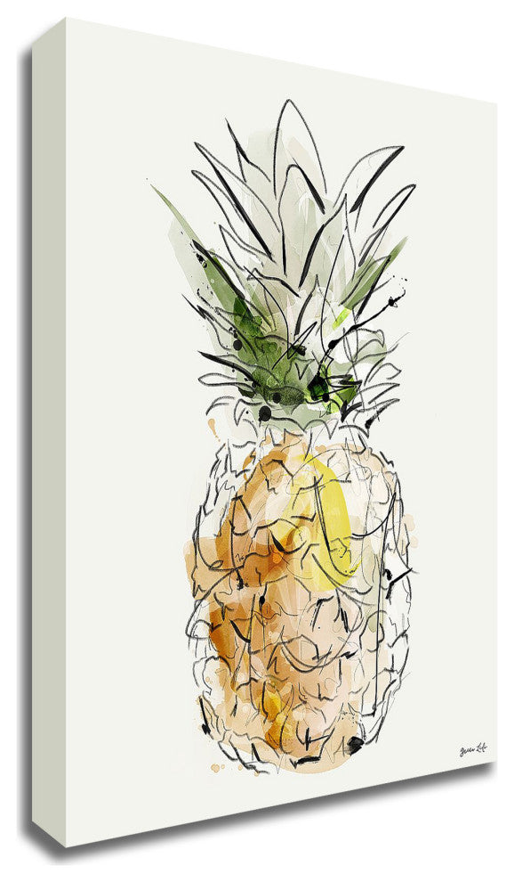 "Fine Apple" by Green Lili, Print on Canvas, 24"x32"