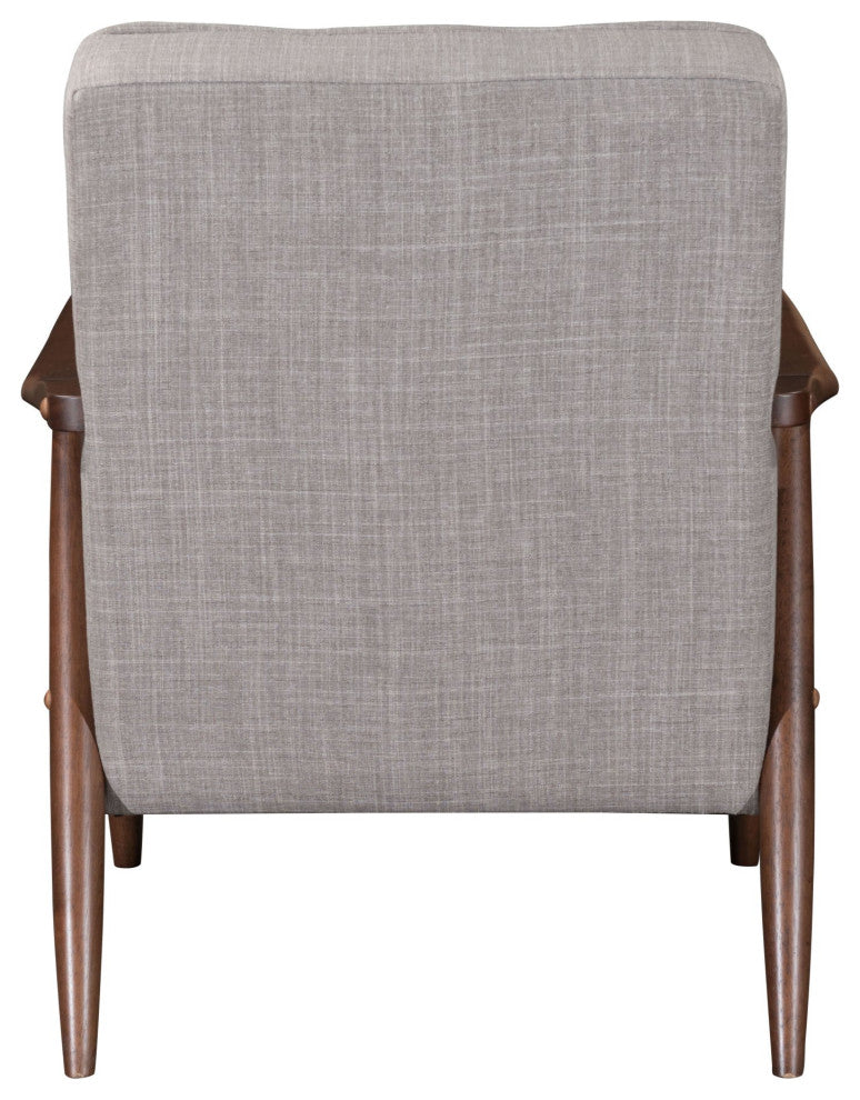 Armchair Accent Chair, Fabric, Wood, Walnut Brown, Lounge Lobby Hospitality