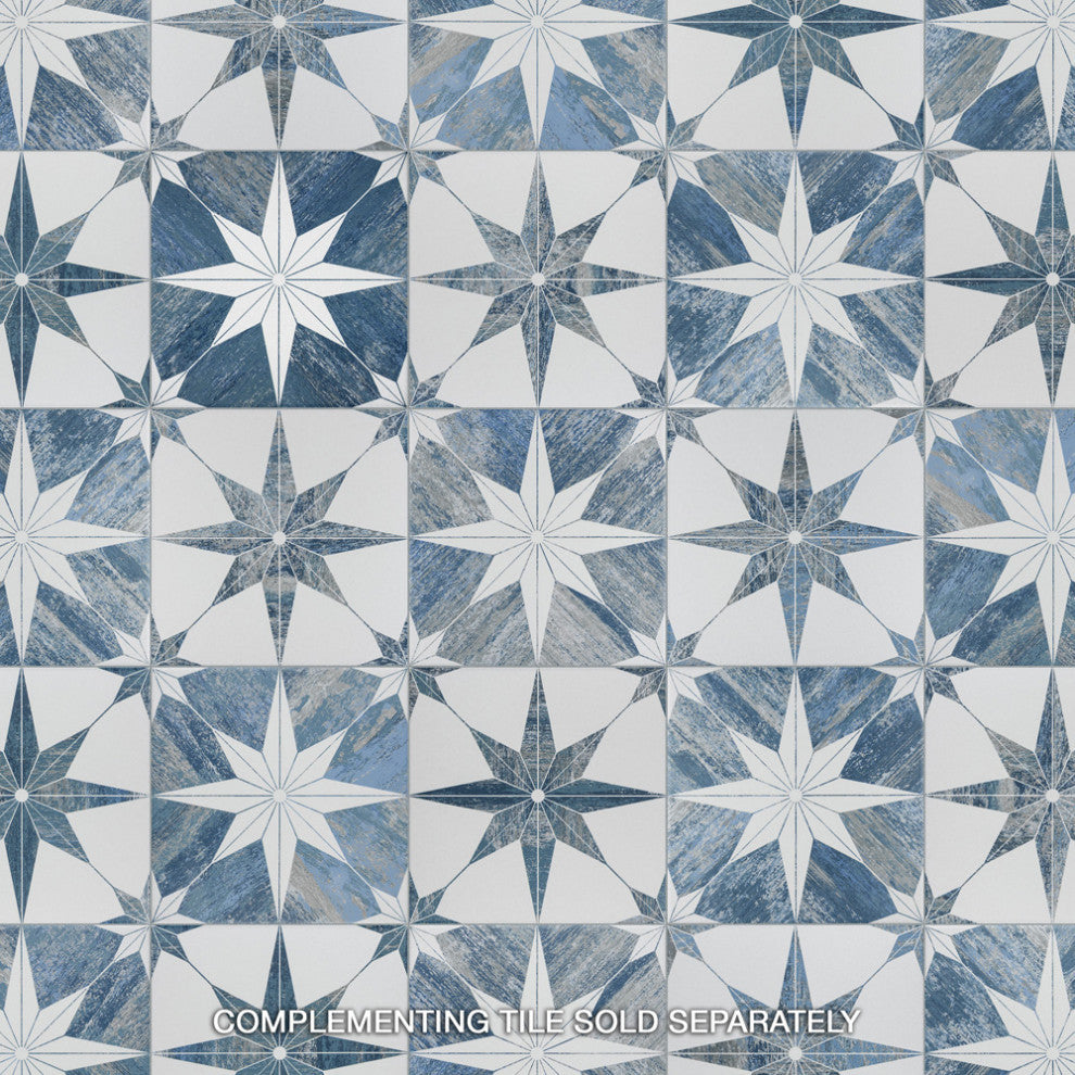 Cassis Stella Porcelain Floor and Wall Tile, Blue Day