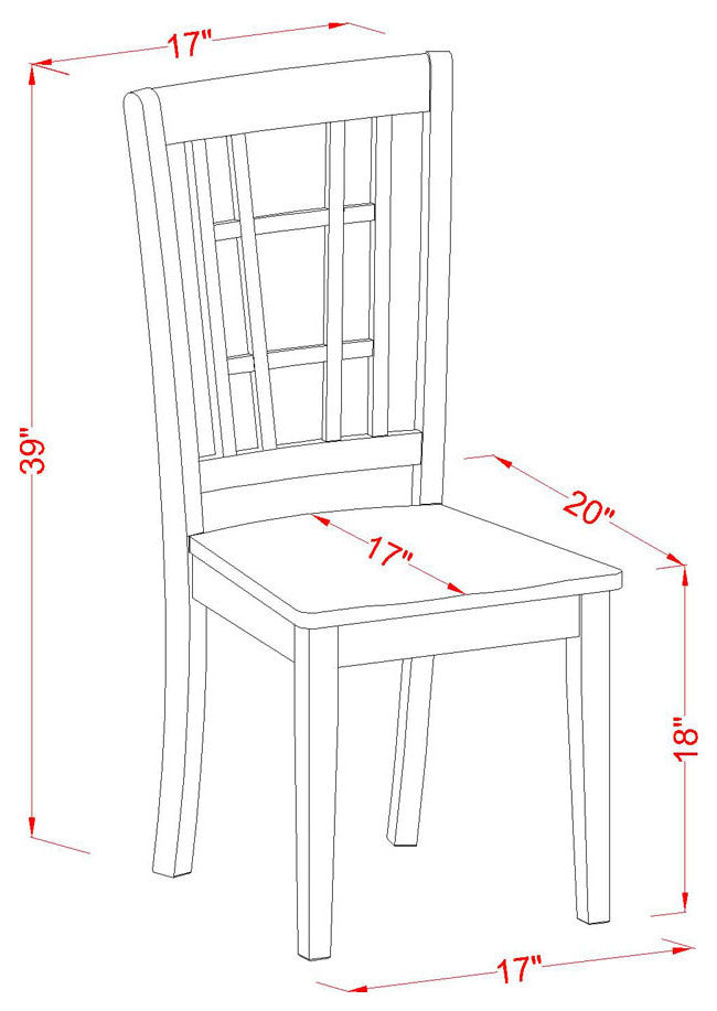 5Pc Dining Set Features A Table, 4 Chairs, Asian Hardwood Seat, Black, Cherry