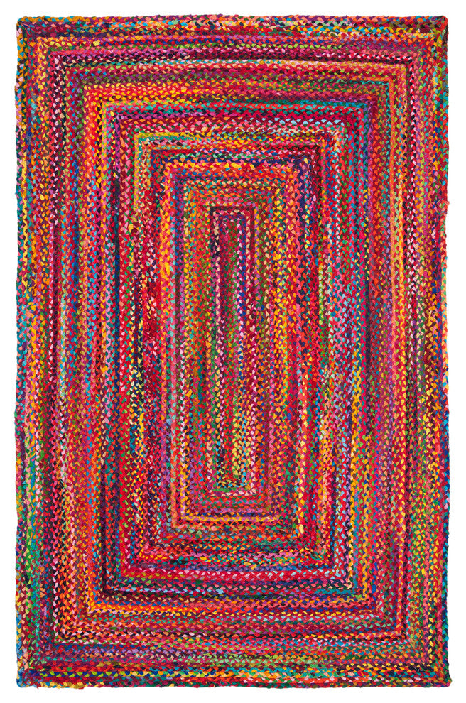 Safavieh Braided Collection BRD210 Rug, Red/Multi, 5'x8'