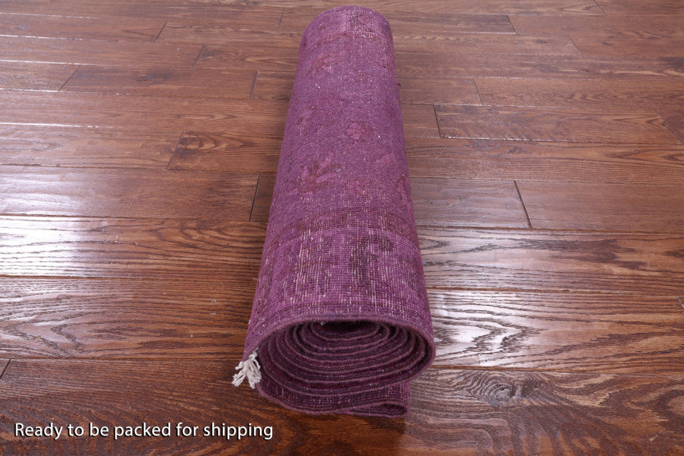 2' 8" X 9' 9" Runner Overdyed Full Pile Hand Knotted Wool Rug - Q12728