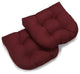 19" U-Shaped Twill Tufted Dining Chair Cushion, Set of 2, Burgundy