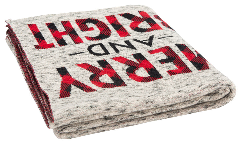 Safavieh Merry And Bright Throw, Grayred, 50"x60"