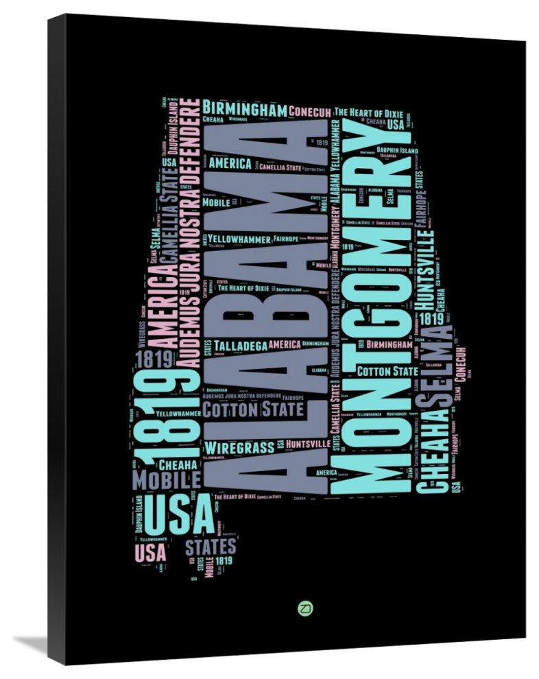 "Alabama Word Cloud 1" Fine Art Print