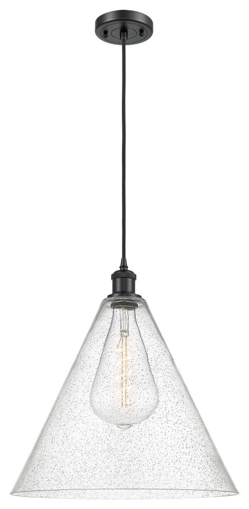Innovations Lighting 516-1P-BK-GBC-164-LED Ballston Cone 1 Light 16" Pendant