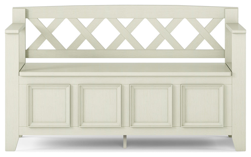 Amherst Entryway Storage Bench, Antique White