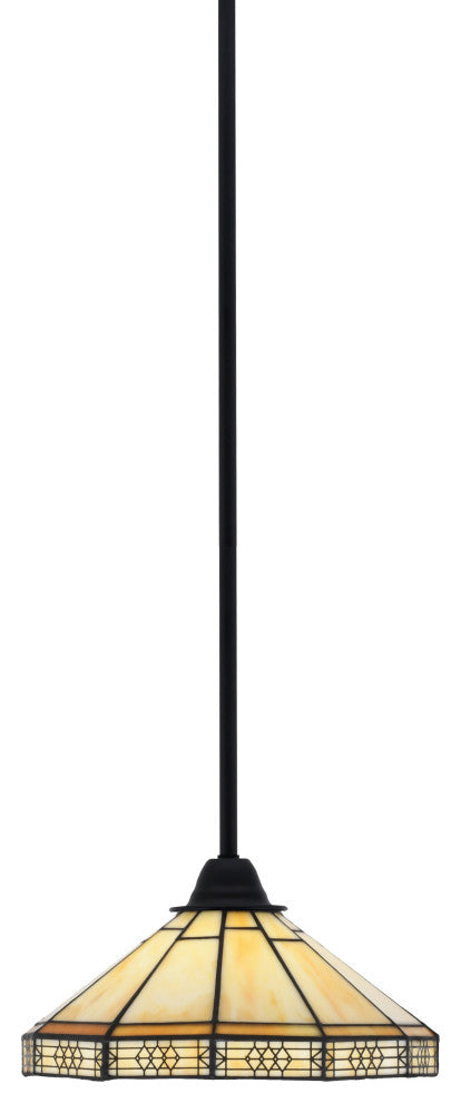 Paramount Mini Pendant, Matte Black, 10" Mission Art Glass