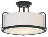 Quoizel QF1715EK Three Light Semi Flush Mount, Earth Black Finish